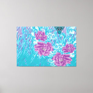 Toile Un design textile dynamique avec violet et turq