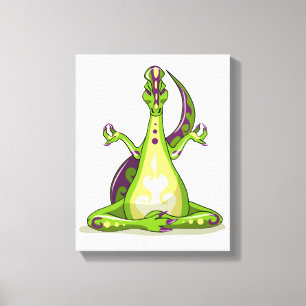 Toile Un Dinosaure Iguanodon Qui Fait Du Yoga.