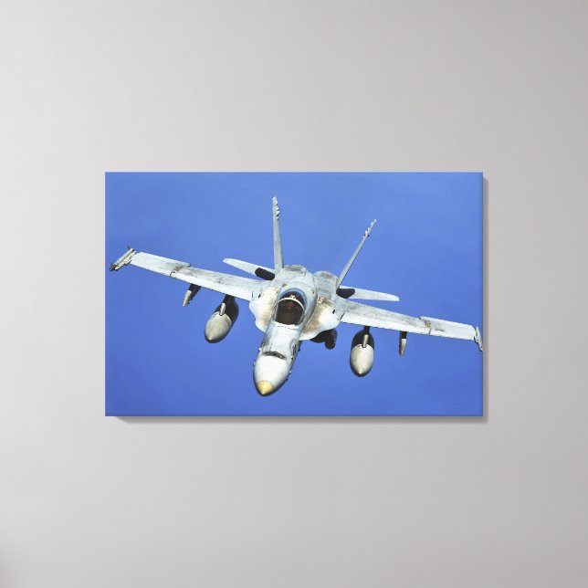 Toile Un F/A-18 Hornet participe à une mission (Recto)