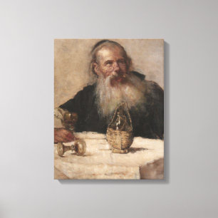 Toile Un homme juif boit du vin (par Olga Boznanska)