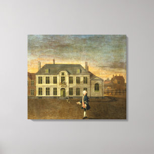 Toile Un jeune noble se tenant avant un manoir (voir