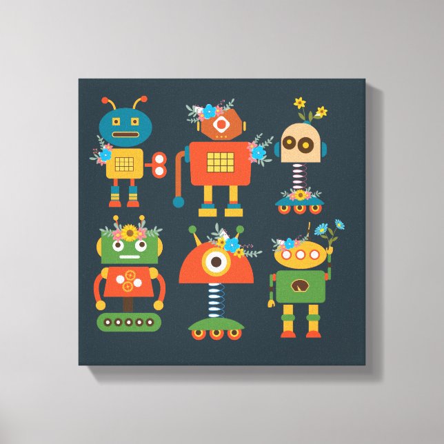 Toile Un joli robot design pour enfants (Recto)