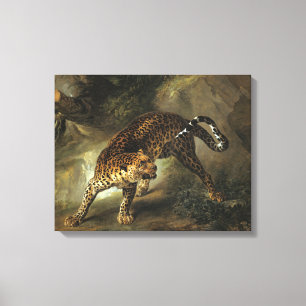 Toile Un léopard sauvage féroce (par Jean-Baptiste Oudry