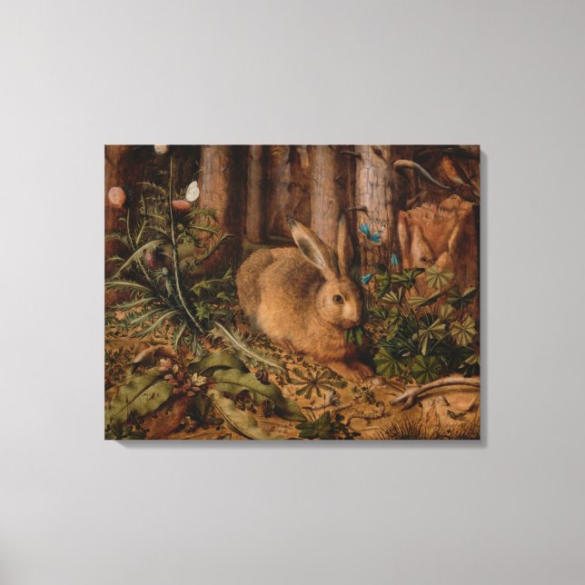 Toile Un lièvre dans la forêt (par Hans Hoffmann) (Recto)