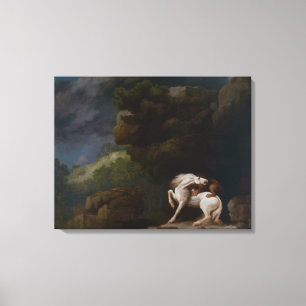 Toile Un lion attaque un cheval par George Stubbs