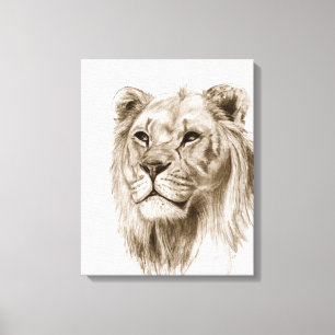 Toile Un lion - sans fierté, dessin, art de croquis