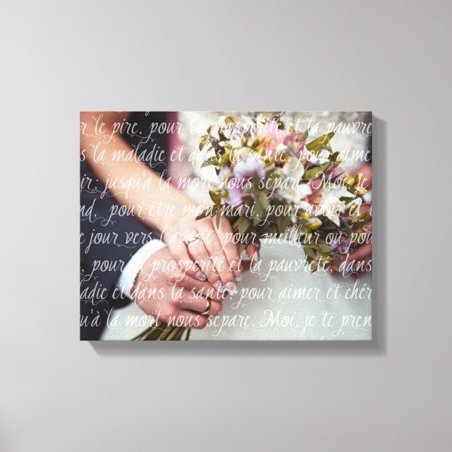 Toile Un Mariage français voit superposer sur votre phot (Recto)