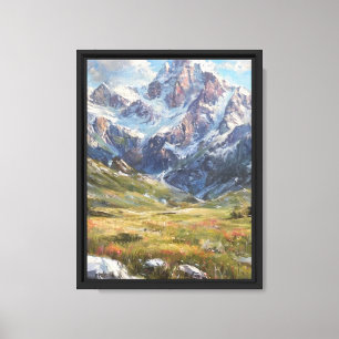 Toile Un matin ensoleillé sur la prairie alpine élevée