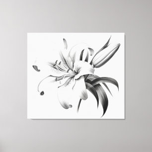 Toile Un moment de fleur Lily crayon croquis Charbon