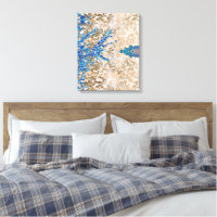 Un motif cachemire orné en bleu et marron, affiche