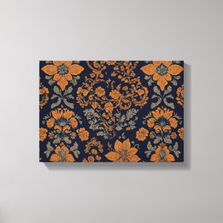 Toile un motif de fleurs sur un arrière - plan bleu