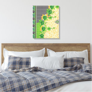 Toile Un motif de vert et d'orange magnifiquement ouvrag
