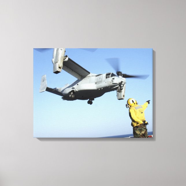 Toile Un MV-22 Osprey lance le USS Nassau (Recto)