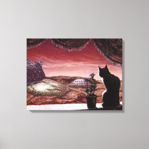 Toile Un nouveau monde entier - Sci-Fi - Chat sur Mars