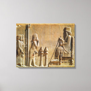 Toile Un officier médian rend hommage au roi Darius