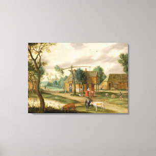 Toile Un paysage de village
