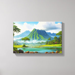 Toile Un paysage rêvé : une vue paisible de la nature