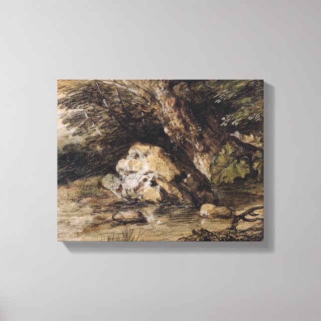 Toile Un paysage vallonné avec des figures approchant un (Recto)