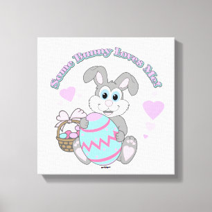Toile Un petit lapin m'aime ! Lapin de Pâques
