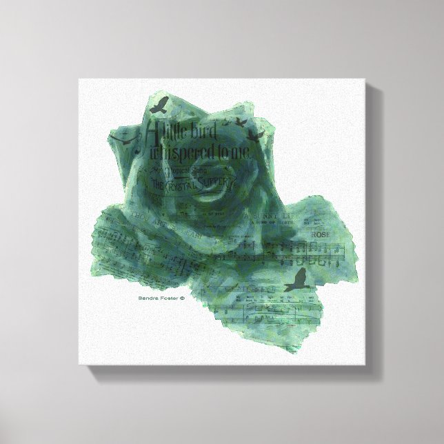 Toile Un Petit Oiseau M'A Dit Rose (Recto)