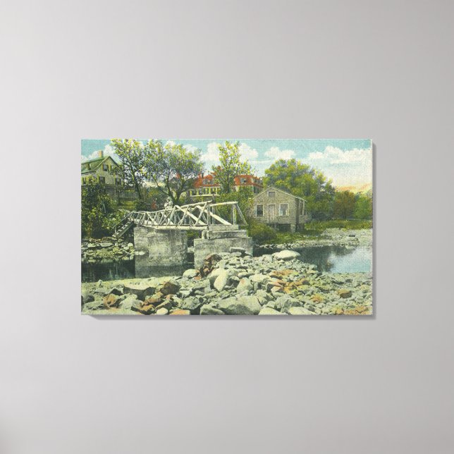 Toile Un pont rustique à la scène de Perkins Cove (Recto)