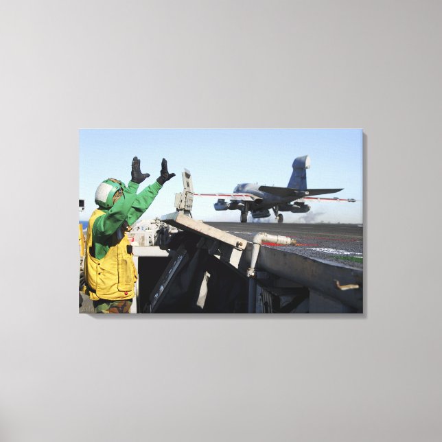 Toile Un Prowler EA-6B démarre depuis le poste de pilota (Recto)
