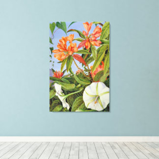 Toile Un Rhododendrum et Ipomoea de Java