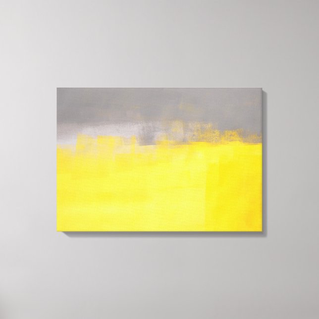 Toile 'Un simple Abstrait' Gris et Jaune (Recto)