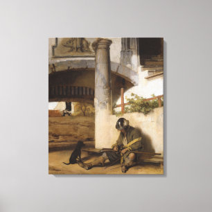 Toile Un soldat garde une porte avec son chien d'animal