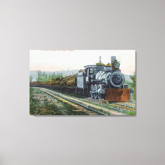 Toile Un train de LogsCoos Bay, OU (Recto)