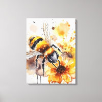 Une abeille ramasse du miel sur une fleur.