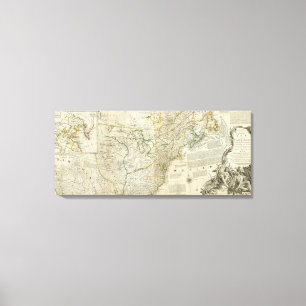 Toile Une carte précise de section du nord de l'Amérique