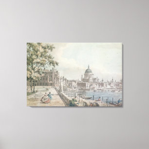 Toile Une copie d'une partie d'un dessin par Canaletto,