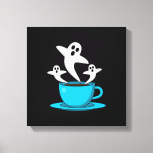 Toile Une coupe de café fumeur fantôme