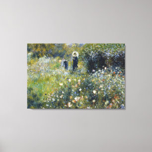 Toile Une femme avec un parasol dans un jardin par Augus