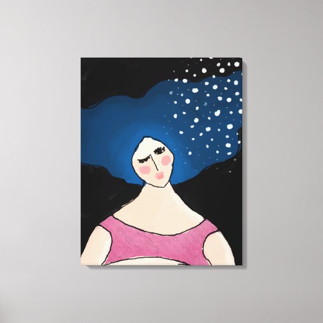 Toile Une femme dans la lumière de la lumière Abstraite  (Recto)
