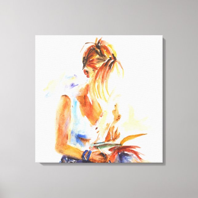Toile Une femme qui lit un livre (Recto)