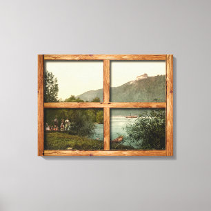 Toile Une fenêtre en bois rustique sur Rana Riedl Autric