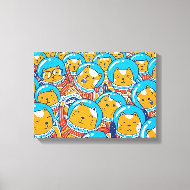 Toile Une Foule De Catstronautes Mignonne Illustration (Recto)
