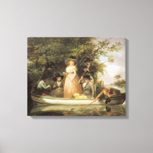 Toile Une pêche à la ligne de partie (huile sur la