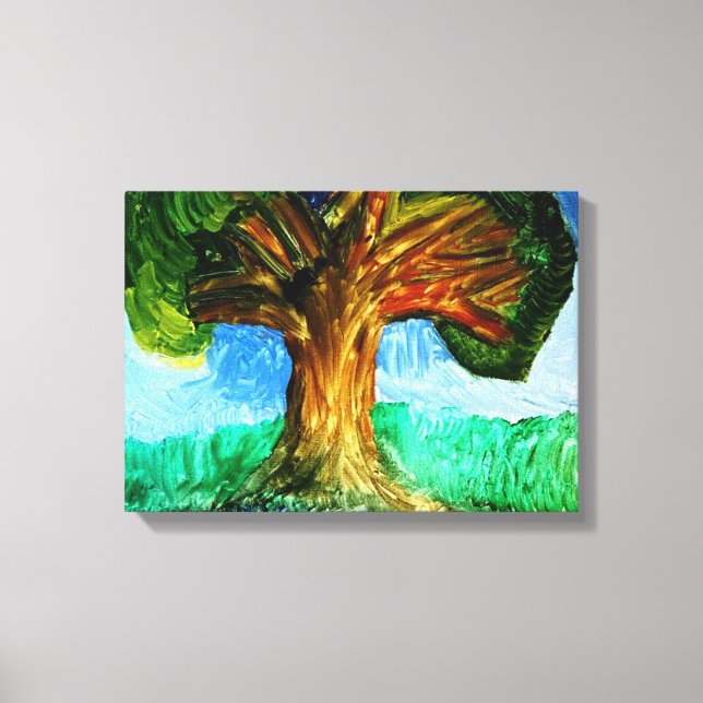 Toile Une peinture à l'huile appelée Tree Island par Sam (Recto)