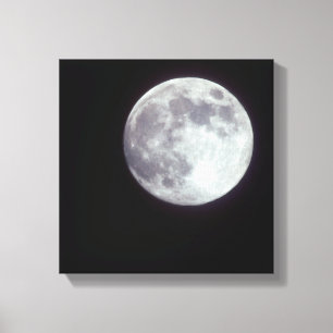 Toile Une pleine lune brillante dans un ciel nocturne no