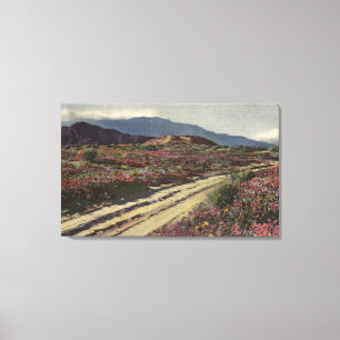 Toile Une route de désert par des gisements de fleur de