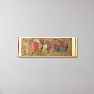 Toile Une salle avec des chevaux