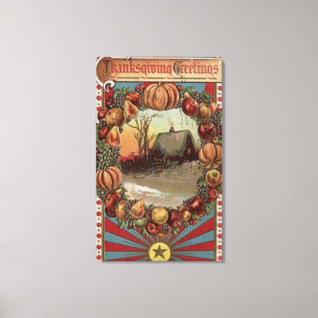 Toile Une scène de pays avec une frontière de production (Recto)