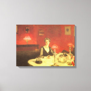 Toile Une table à dîner la nuit par John Singer Sargent