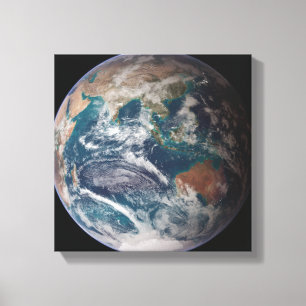 Toile Une vue complète de la Terre montrant les données 