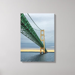 Toile Une vue du pont Mackinac depuis le lac Michigan 2