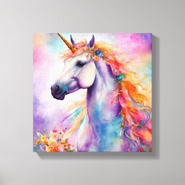 Toile Unicorne couleur Pastel (Recto)