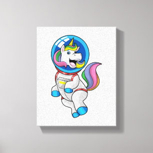 Toile Unicorne en tant qu'astronaute dans l'espace